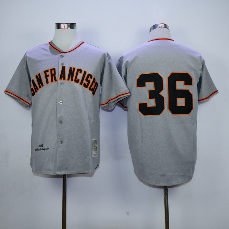 Men San Francisco Giants 36 Perry Grey Throwback 1962 MLB Jerseys